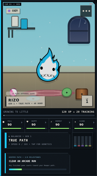 A raised Rizo in the current Den, with care controls below it